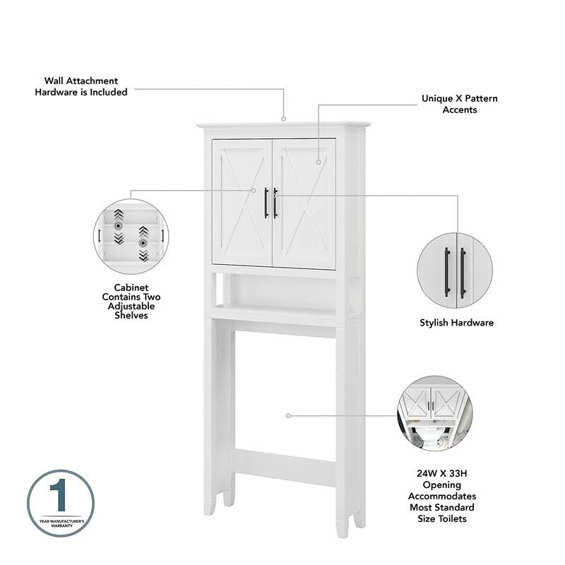 24W Bathroom Vanity Set with Storage in White Ash Engineered Wood A23378