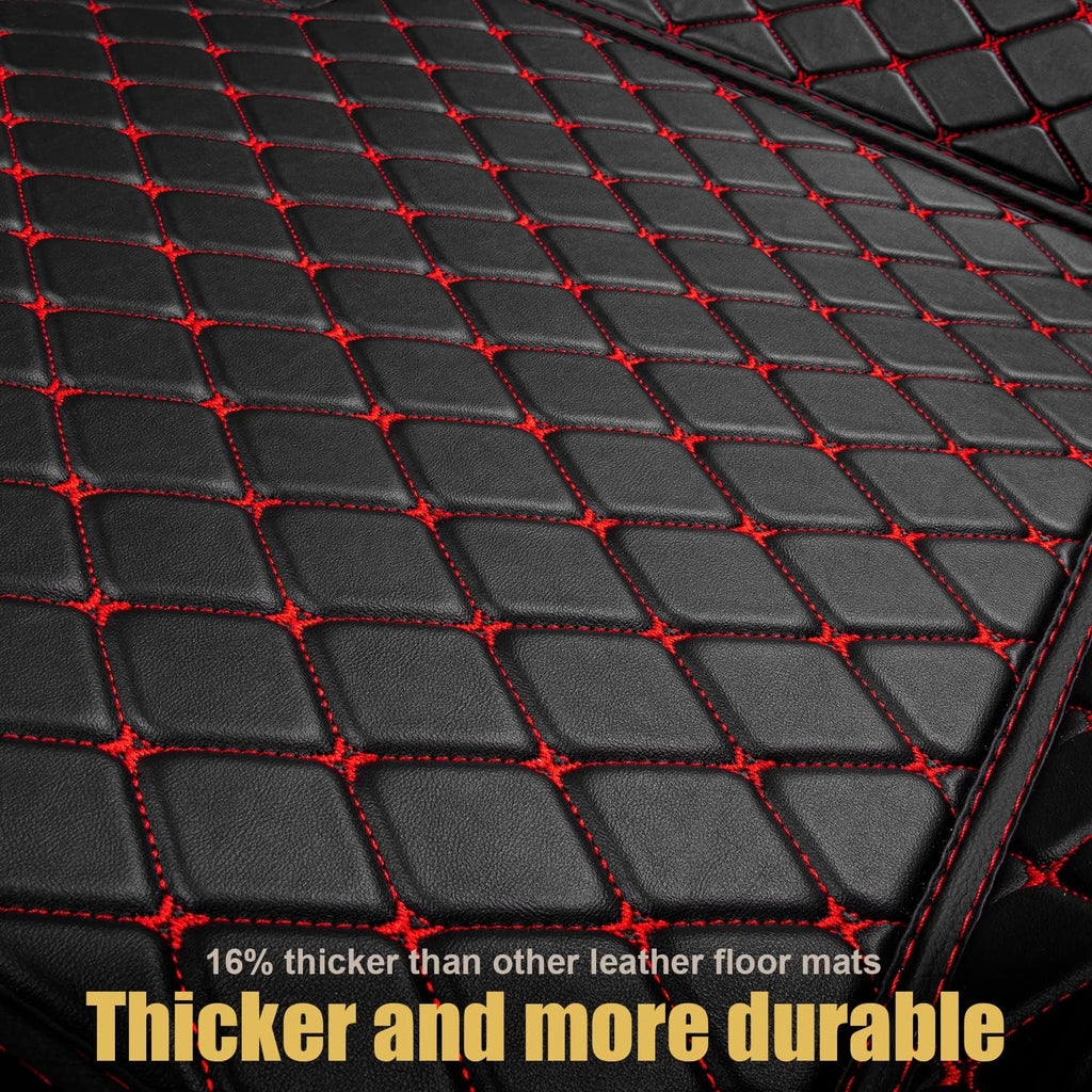 Leather Car Floor Mats 1st & 2nd Row Black B97146