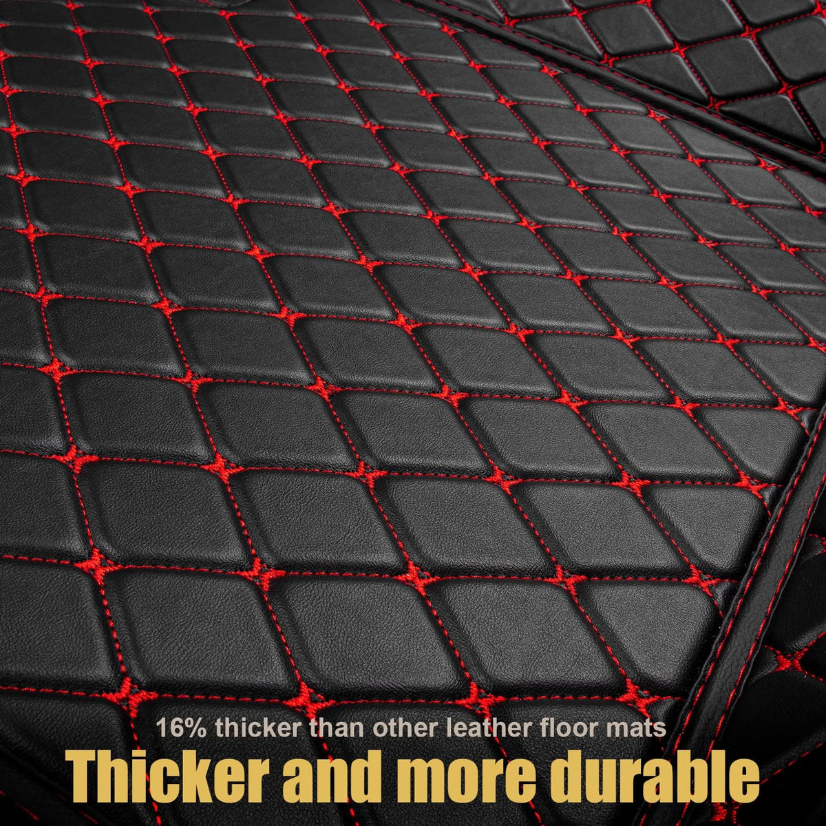 Leather Car Floor Mats 1st & 2nd Row Black B97146
