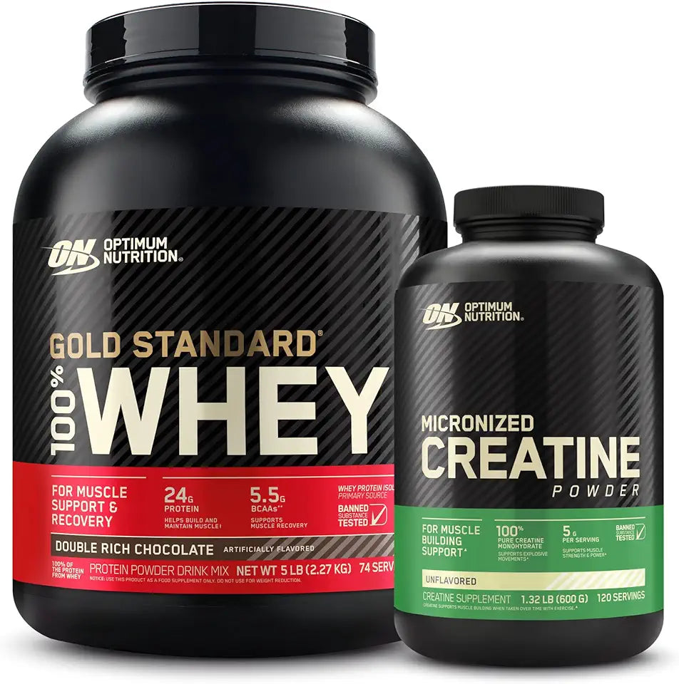Double Rich Chocolate Whey Protein Powder with Unflavored Creatine Monohydrate K396278