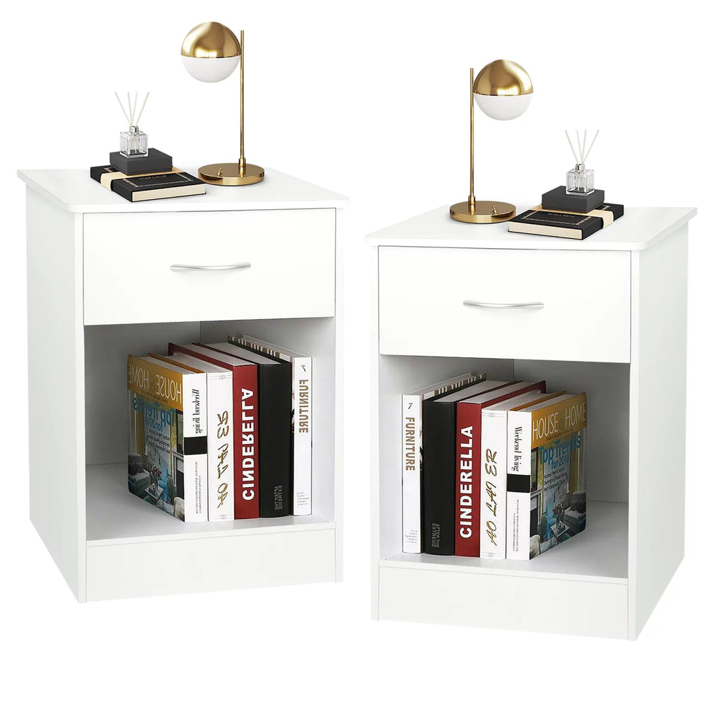 White Nightstand with Drawer M2097