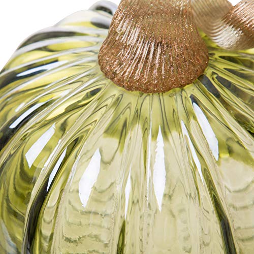Set of 3 Multi Striped Glass Pumpkins S11191