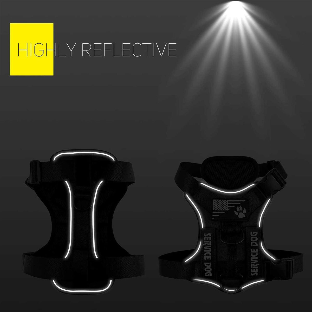 Reflective Dog Vest Harness with 5 PCS Patches N548284