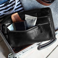 Black Leather Wash Bag J684