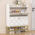 White Flip Drawer Shoe Cabinet A131257