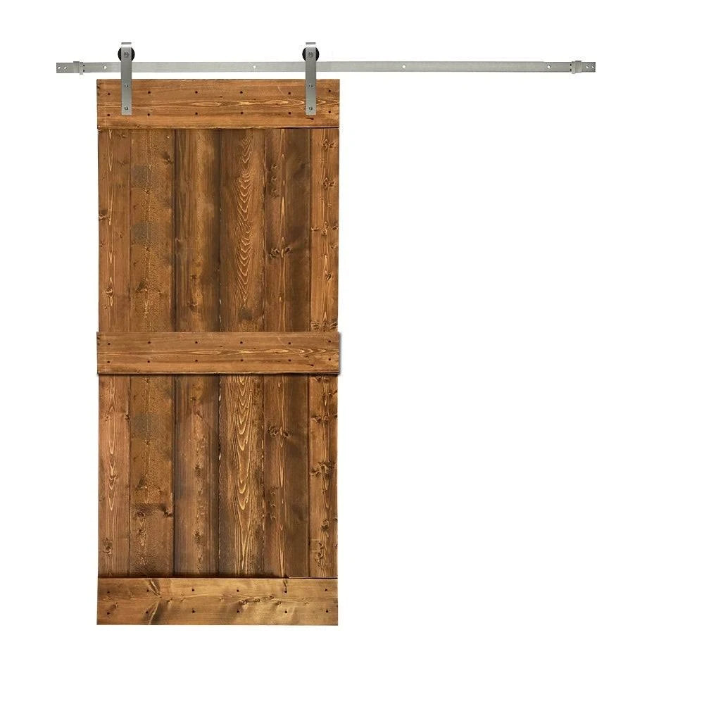 Stained Wooden Sliding Barn Door with Hardware Kit W264