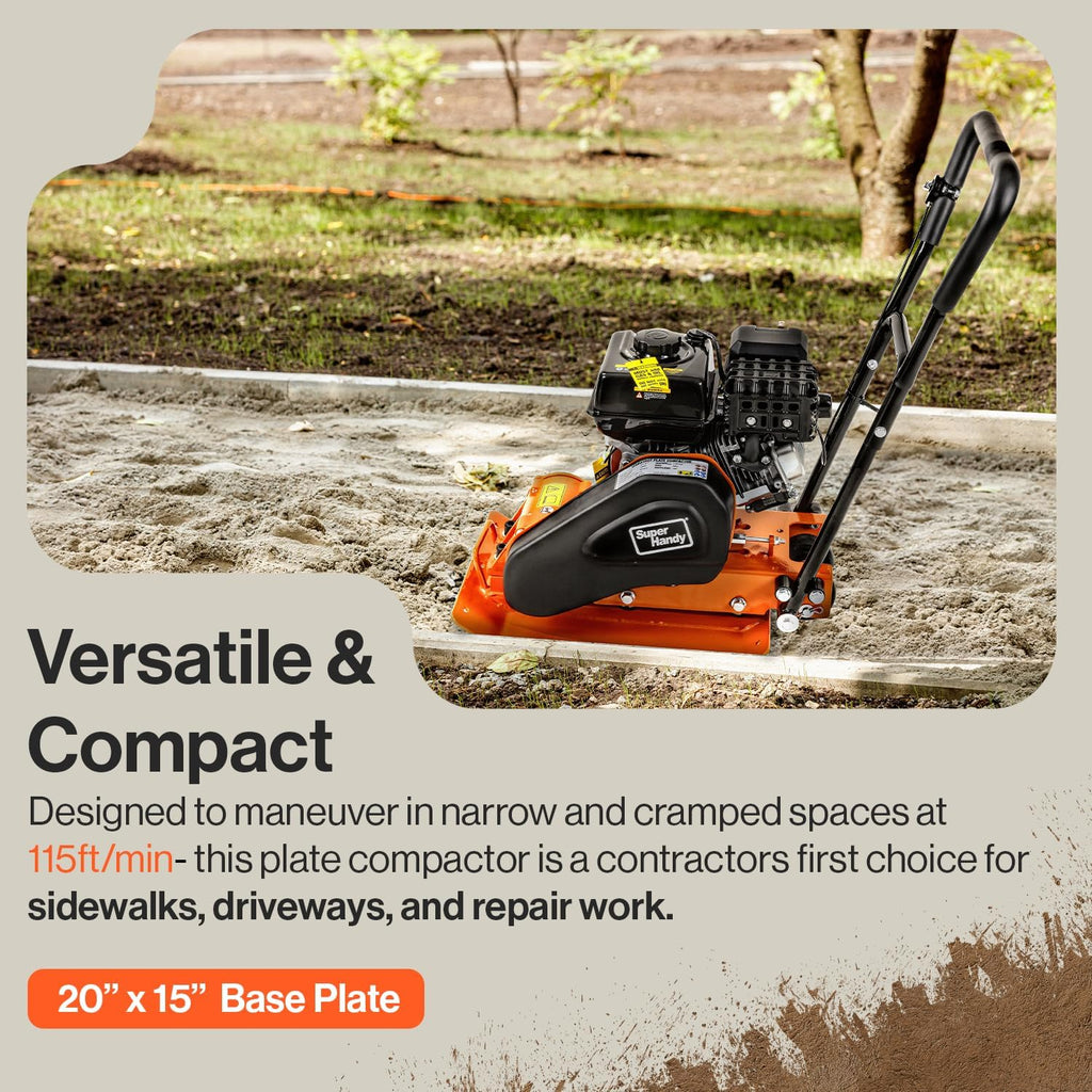 7 HP Gas Plate Compactor Rammer 4200 Pounds 20 × 15 Inch I9711
