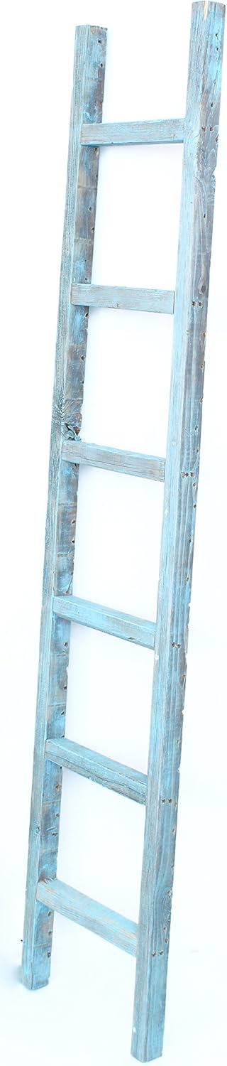 Rustic Farmhouse Decorative 6 ft Ladder Recycled Reclaimed Wood N925