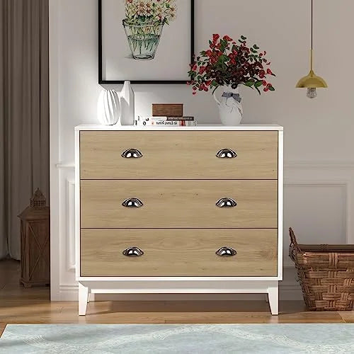 3 Drawer Wood Dresser B663