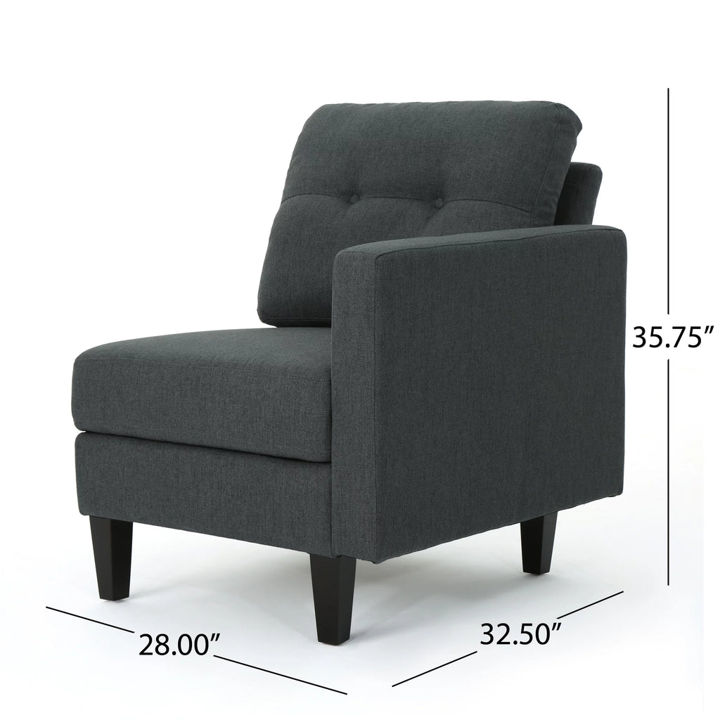 Dark Grey Fabric 7 Piece Sectional Sofa P360
