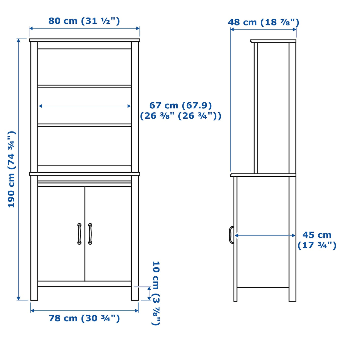 White High Cabinet with Doors N1095
