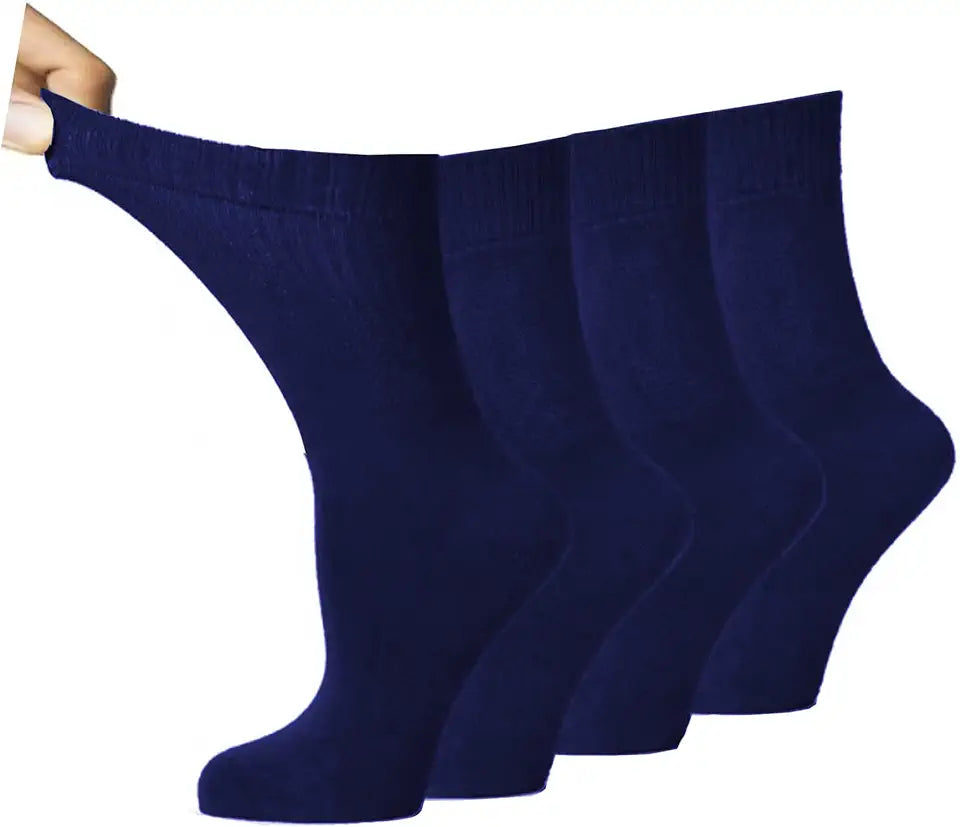 Diabetic Dress Socks Non Constricting Parliament Blue 4 Pairs M700930