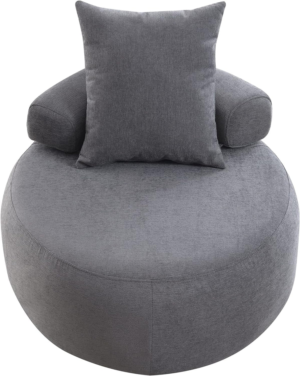 Light Gray Accent Barrel Chair with Pillow Z179758