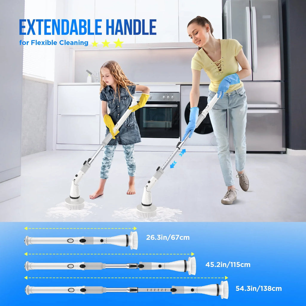 Cordless Electric Spin Scrubber with 4 Heads V919674