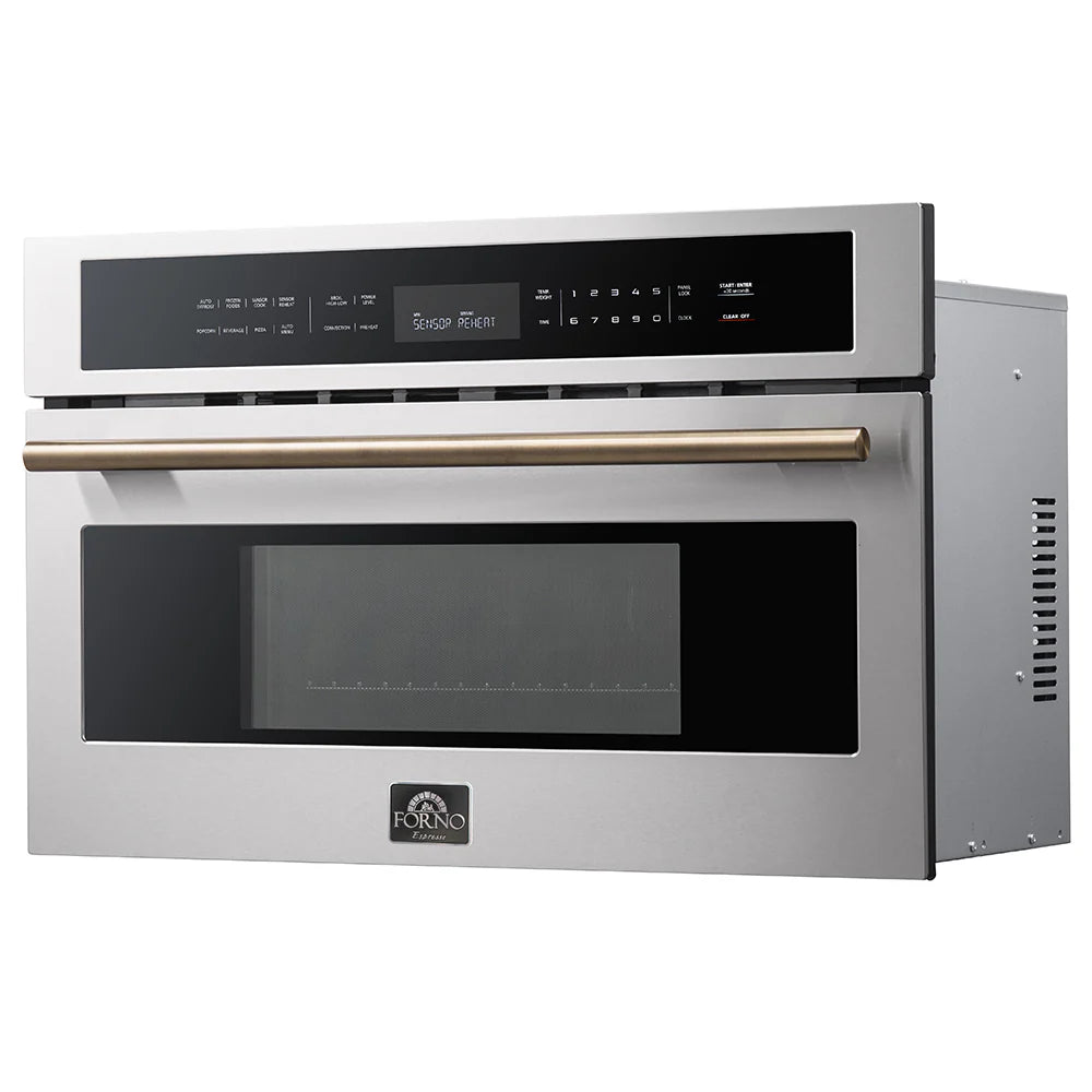30 Built-In Microwave Oven with Antique Brass Handles Q595486