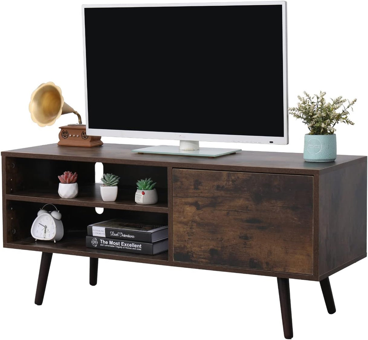 Mid-Century TV Console Table up to 42 Inch Rustic Brown I499