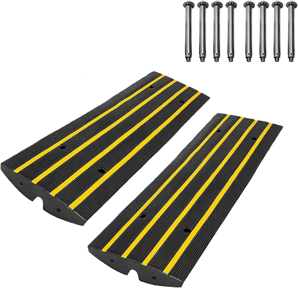 2.5 Inch High 2 Pack Heavy Duty Rubber Curb Ramps P142431