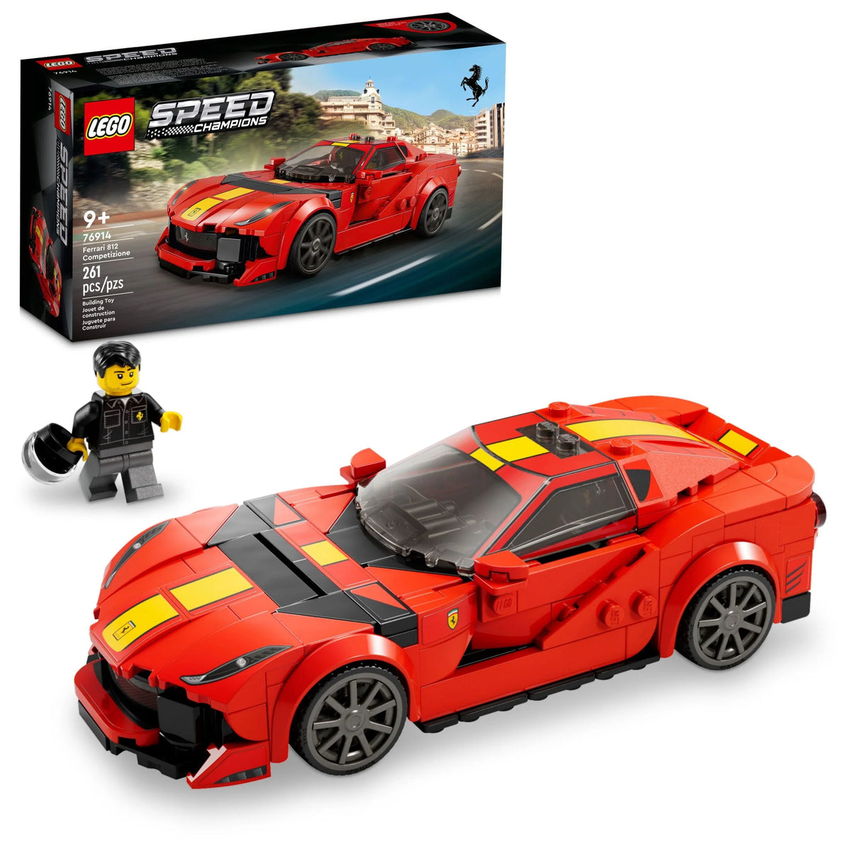 Red Race Car Building Kit with Racing Driver Minifigure M642