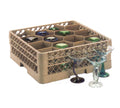 Beige 12 Compartment Glass Rack with 3 Extenders D4001