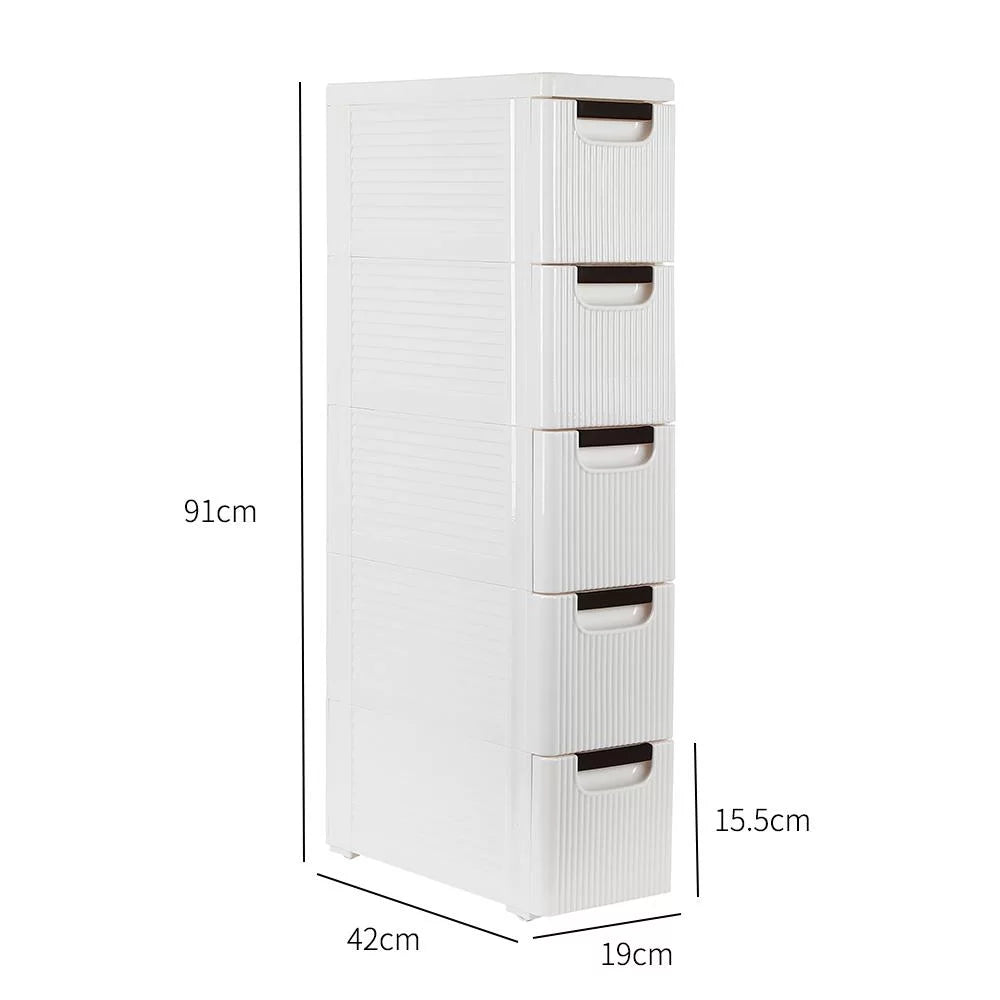 White 5 Drawer Rolling Storage Cart H23640