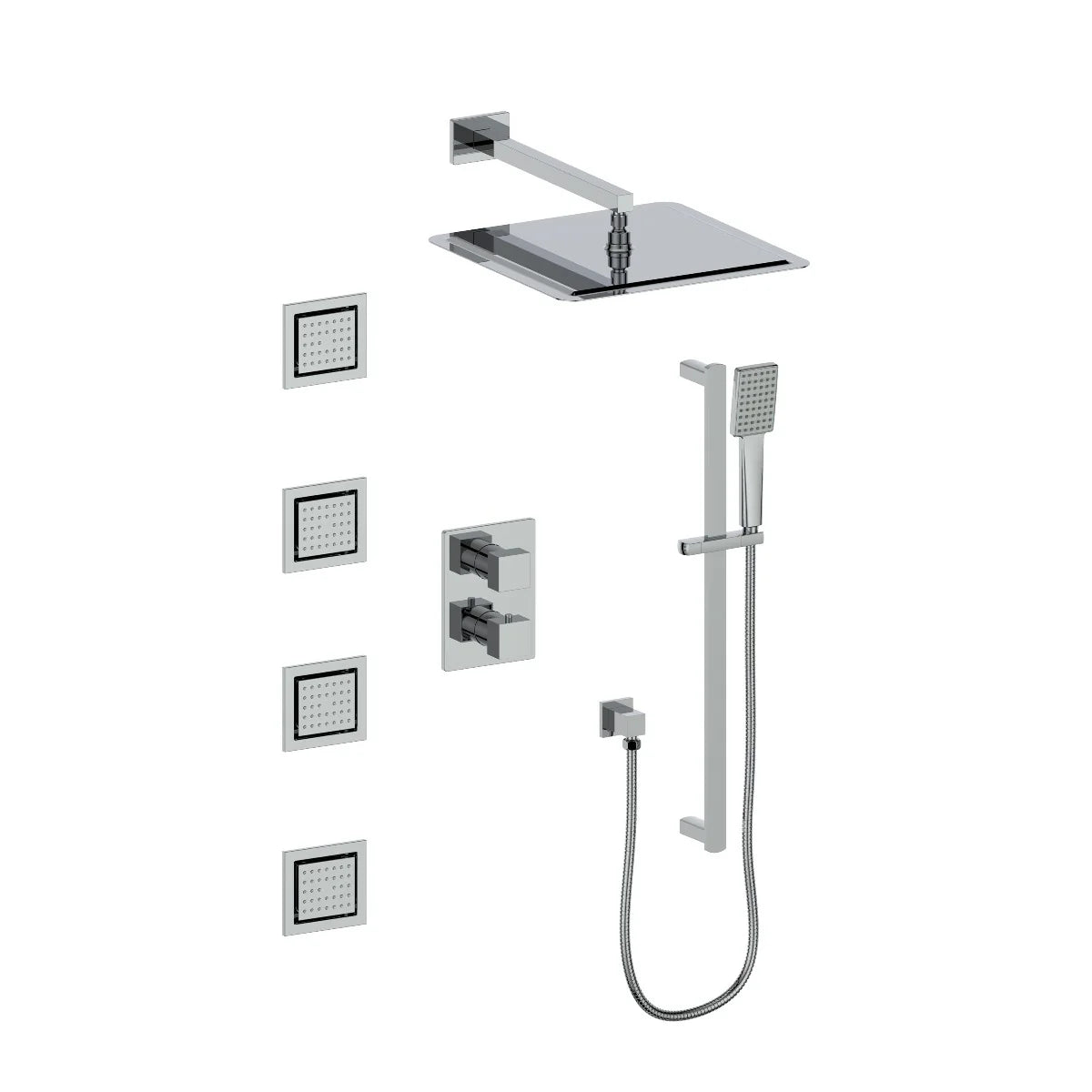 Chrome Thermostatic Shower System Q9145