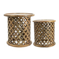 Natural Burn Set of 2 Side Table Q277126