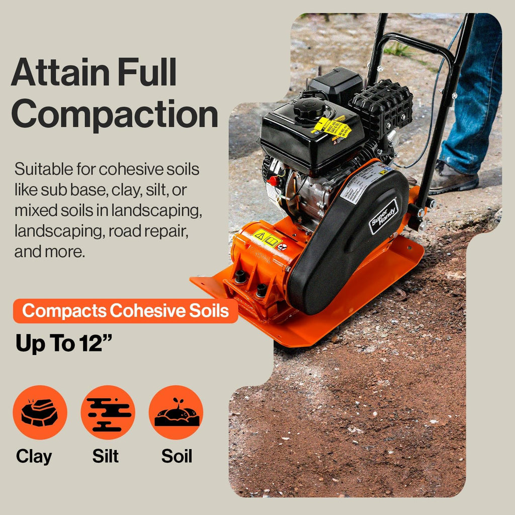 7 HP Gas Plate Compactor Rammer 4200 Pounds 20 × 15 Inch I9711