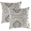 Grey Quatrefoil Square Outdoor Throw Pillow 2 Pack V97225