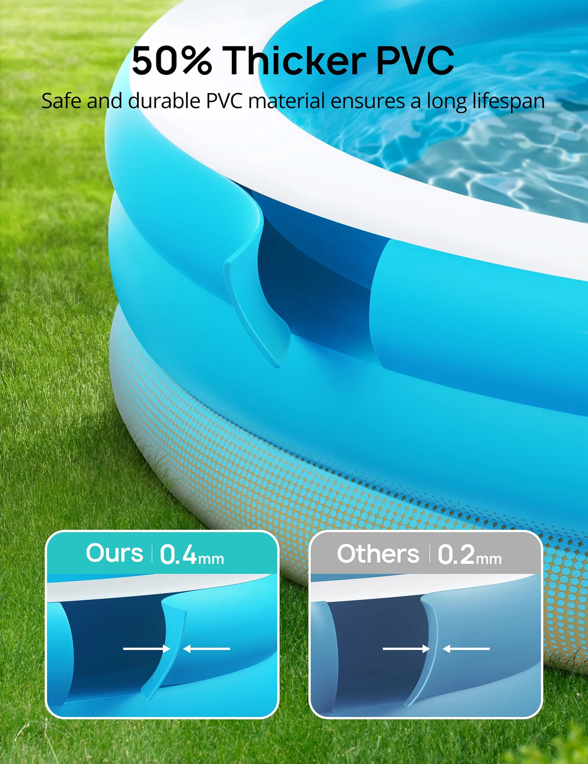 Inflatable Round Swimming Pool with Seat G733