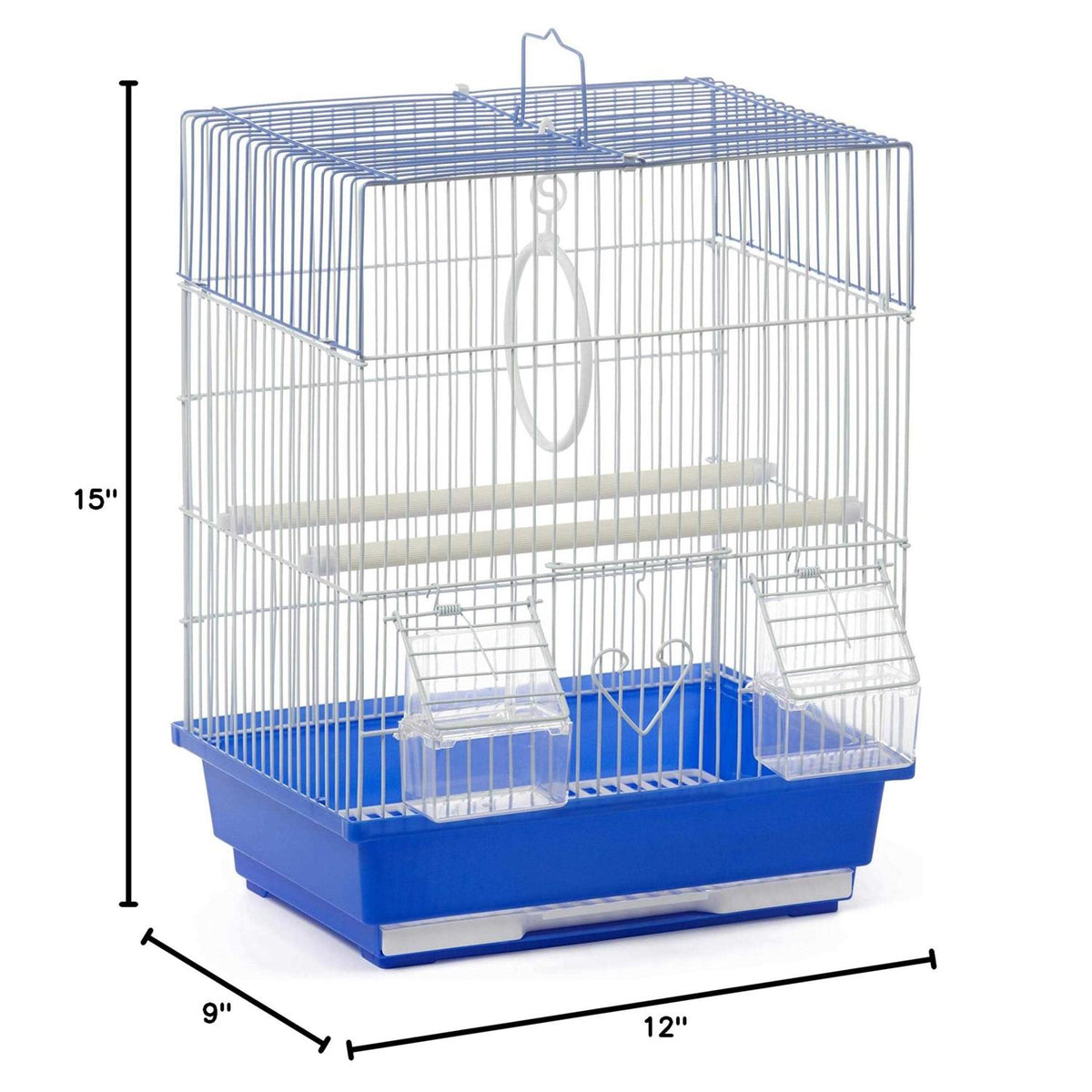 Blue and White Flat Top Bird Cage U514