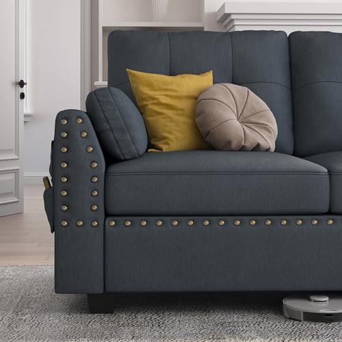 Bluish Grey Reversible Sectional Sofa L381