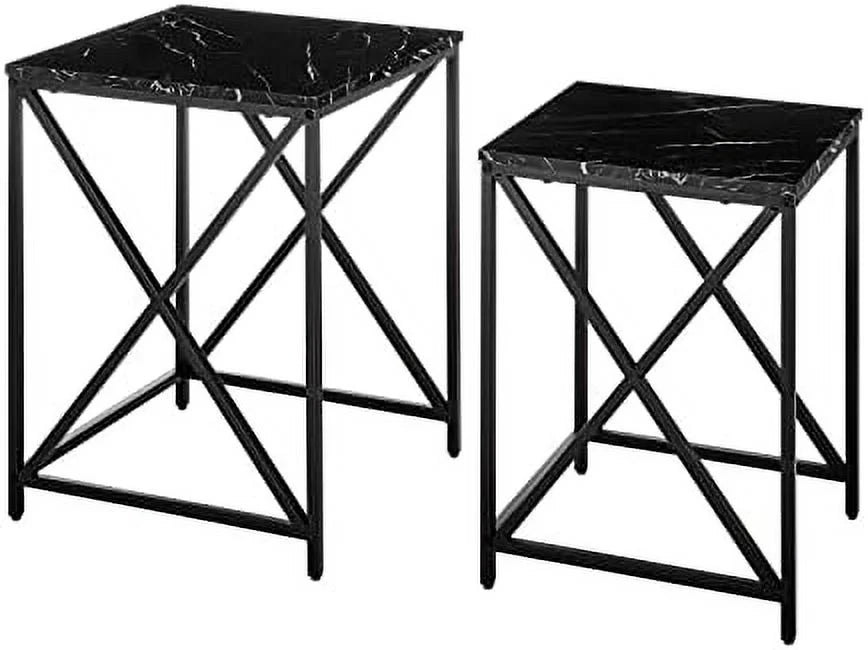 Square Marble Finish Nesting End Tables N87251