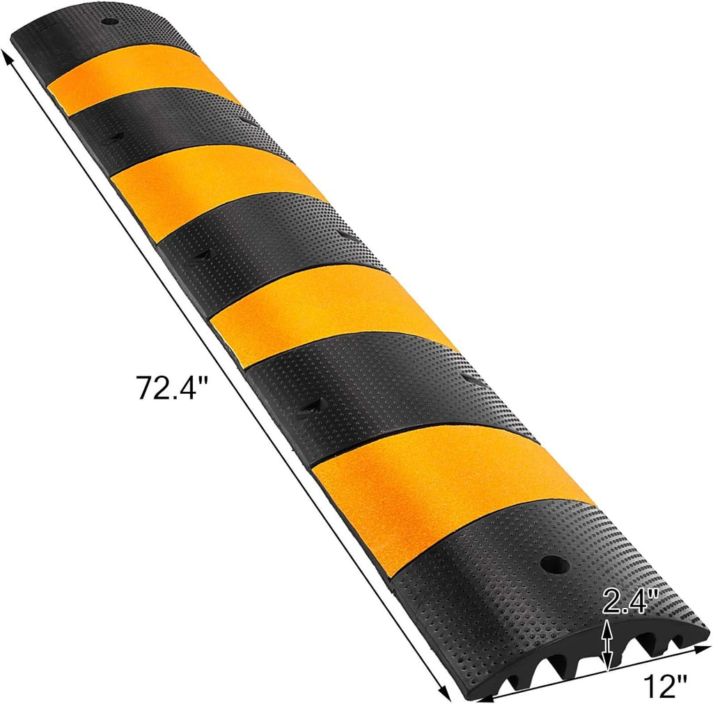 6 Ft Heavy Duty 2-Channel Rubber Cable Protector Ramp A81783