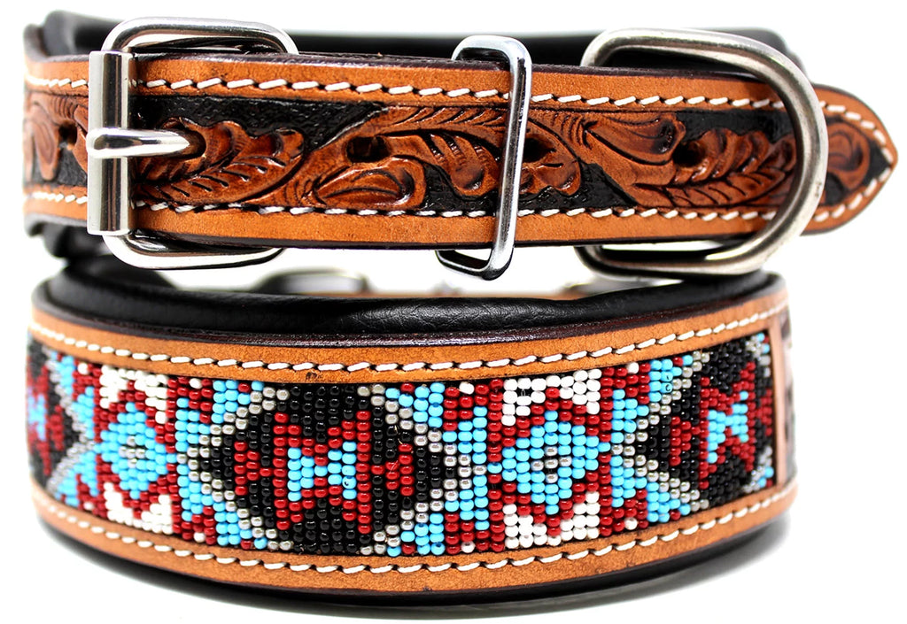 Cow Leather Adjustable Padded Dog Collar S60516