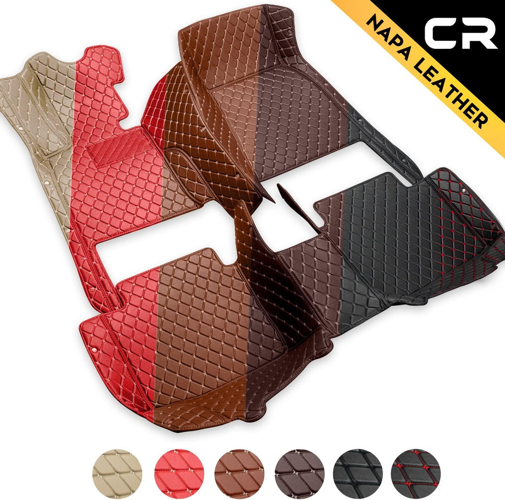 Leather Car Floor Mats 1st & 2nd Row Black B97146