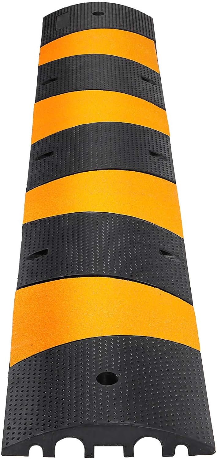 6 Ft Heavy Duty 2-Channel Rubber Cable Protector Ramp A81783