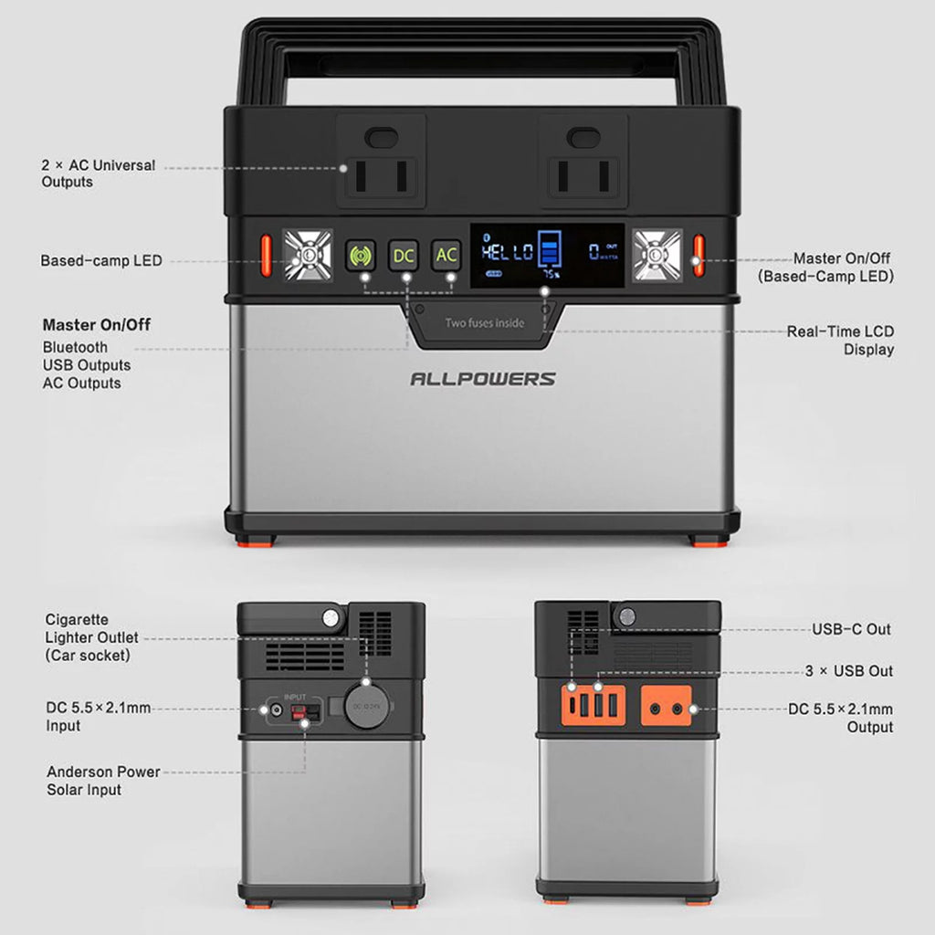 288Wh 300W Portable Power Station with 100W Foldable Solar Panel S9700