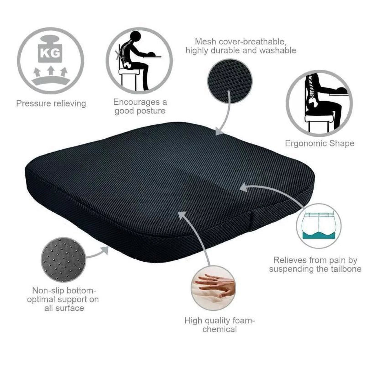 Memory Foam Wheelchair Cushion E4588
