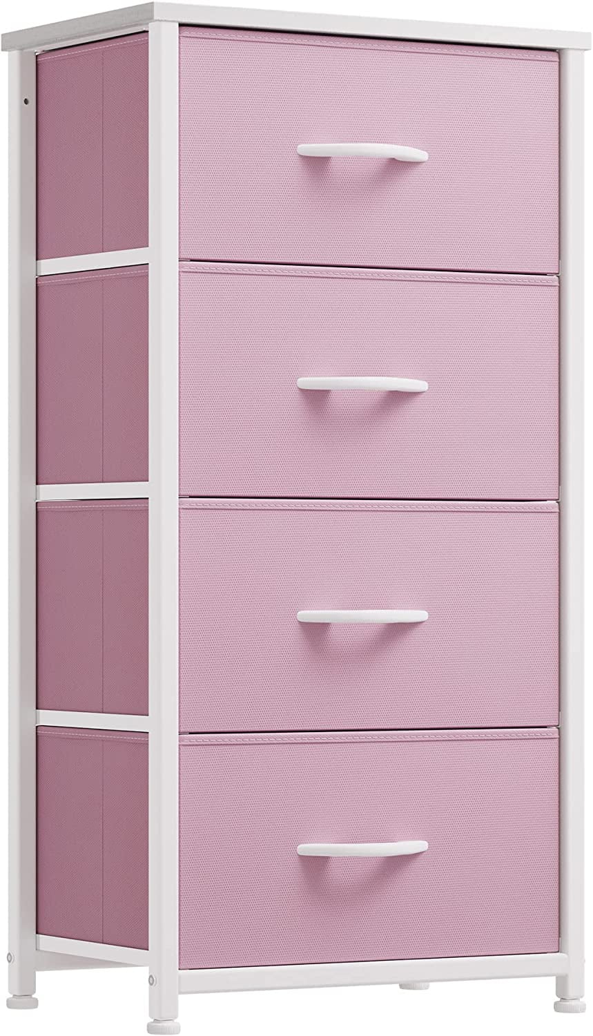 Pink 4 Drawer Fabric Dresser I19744
