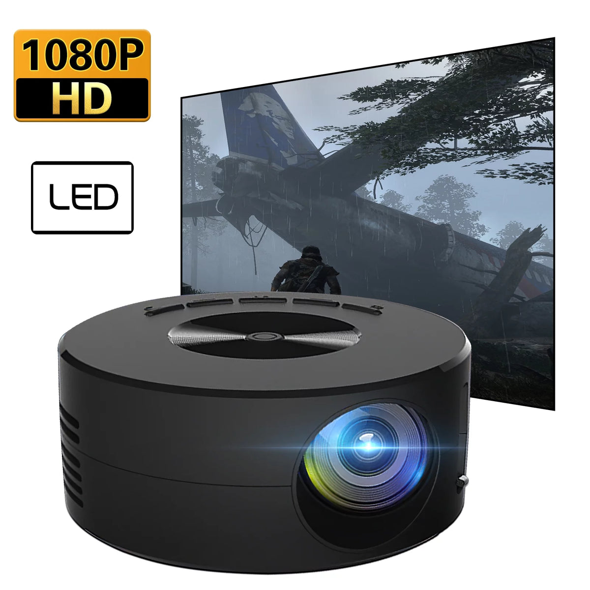 Portable Mini Projector with Remote Control Built-in Speaker W57799