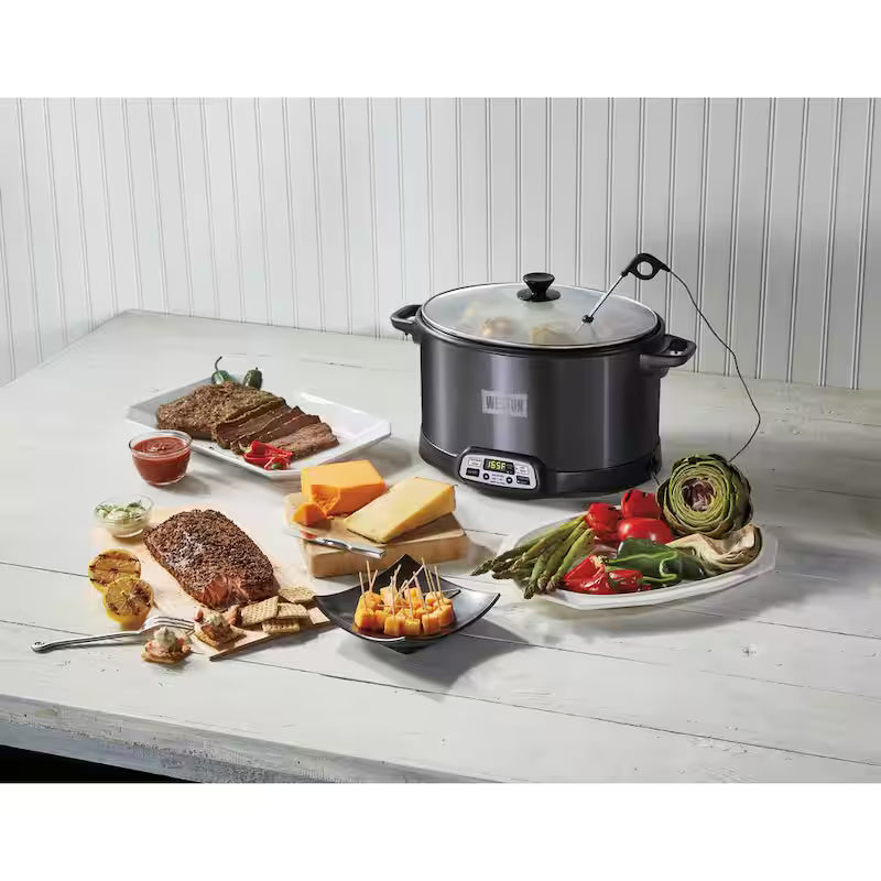 Black 6 qt. Programmable Slow Cooker with Smoker A49548