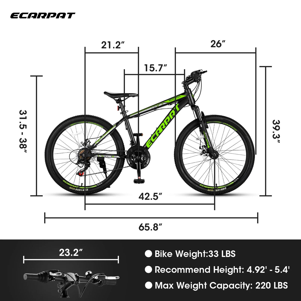 24 inch 21-Speed Aluminium Mountain Bike with Disc Brake H102