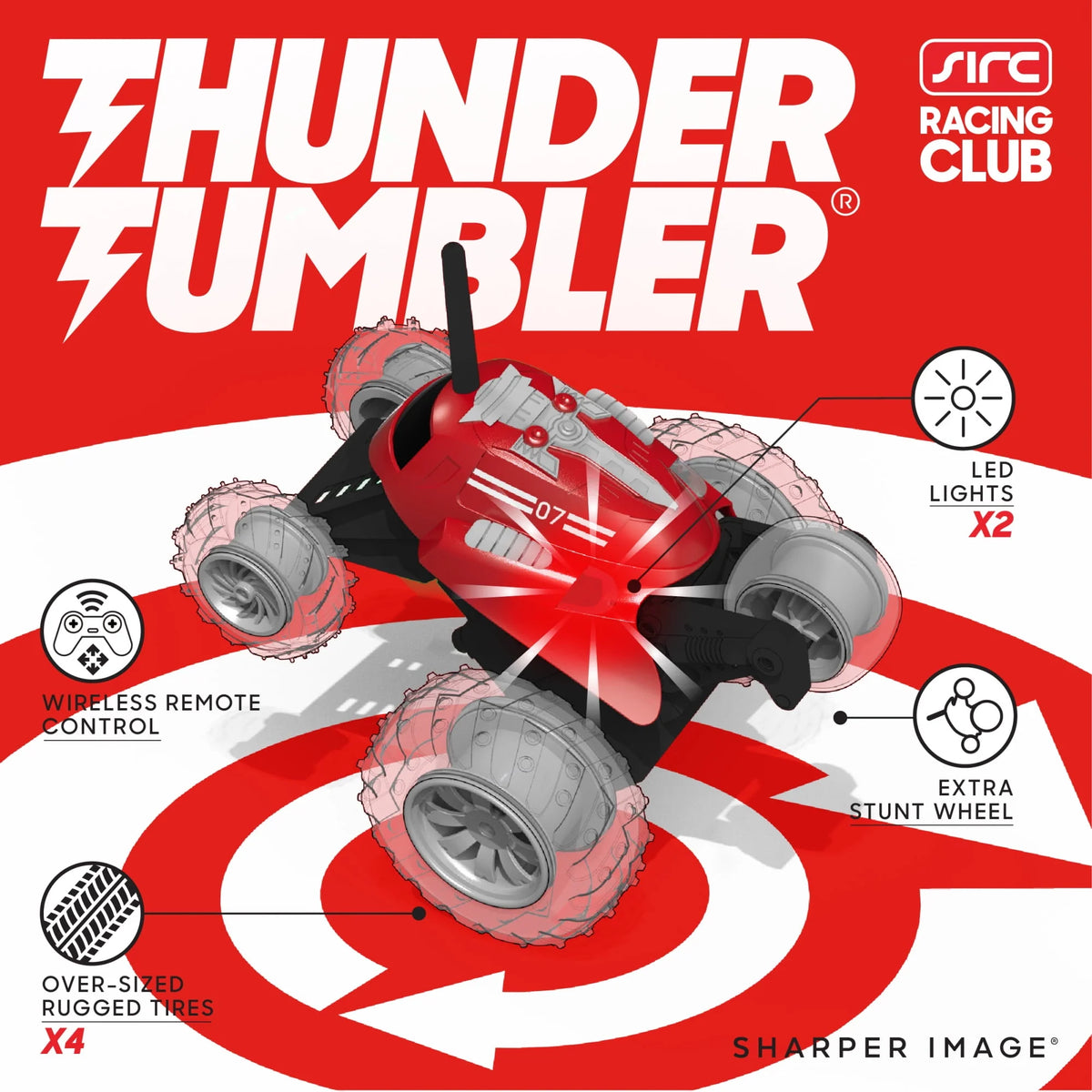Red Remote Control 360 Spinning Car 2 pcs T536295