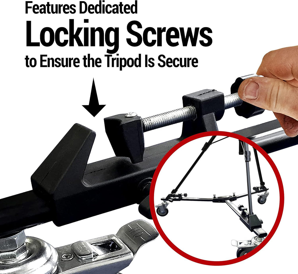 Heavy Duty Tripod Dolly with Locking Wheels and Carrying Case A367