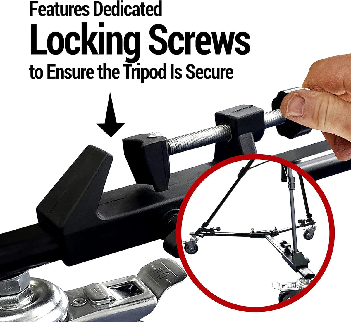 Heavy Duty Tripod Dolly with Locking Wheels and Carrying Case A367