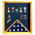 Oak Medal and Flag Display Case N929597