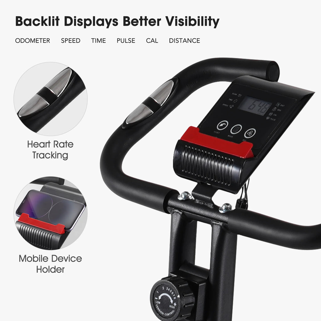 Folding Stationary Exercise Bike with LCD Monitor L703
