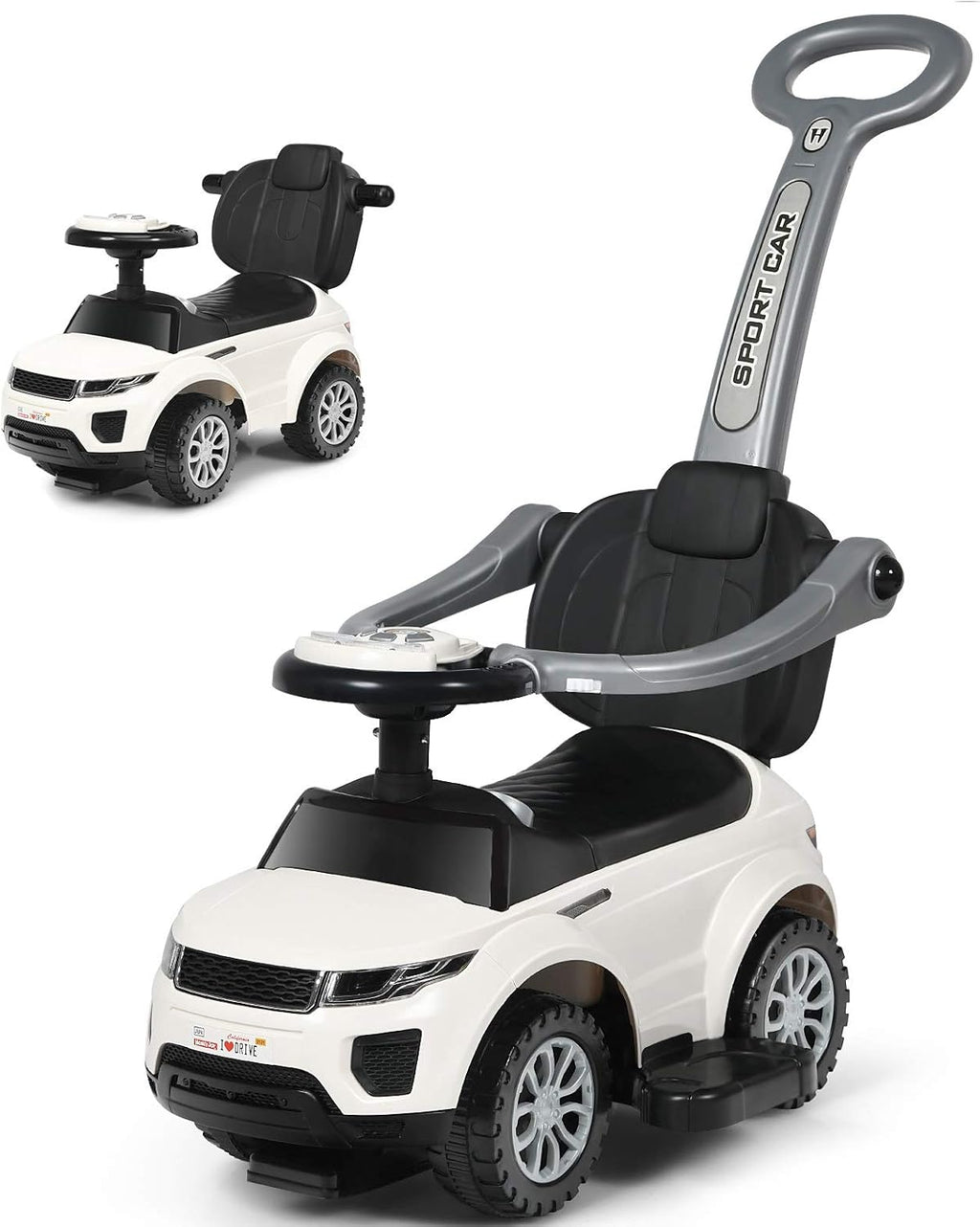 3 in 1 Ride on Push Car with Horn Music Light Pink N801