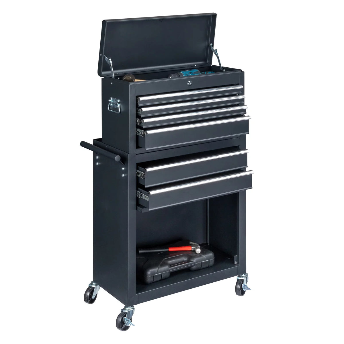 2 in 1 Rolling Tool Chest Storage Cabinet with 6 Drawers G93124