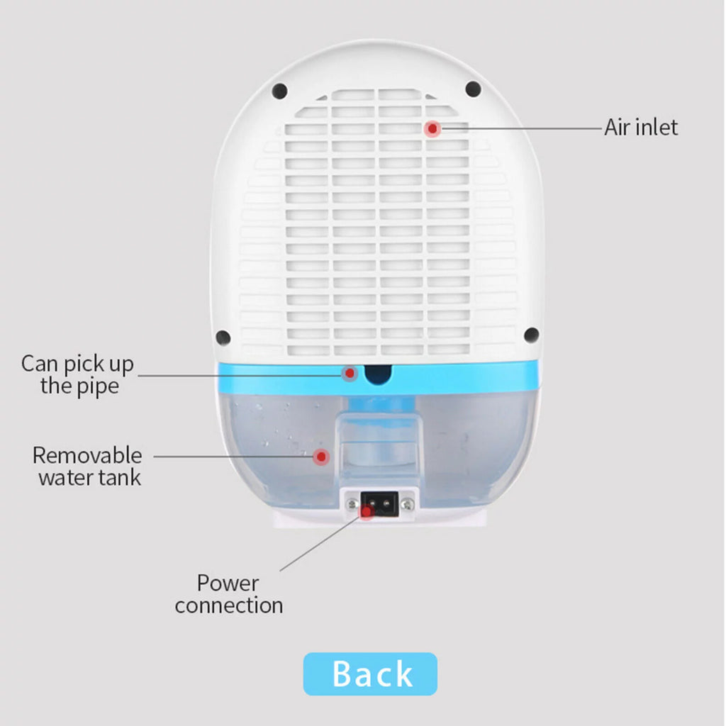 Mini Remote Control Dehumidifier 500ml Water Tank White T10325